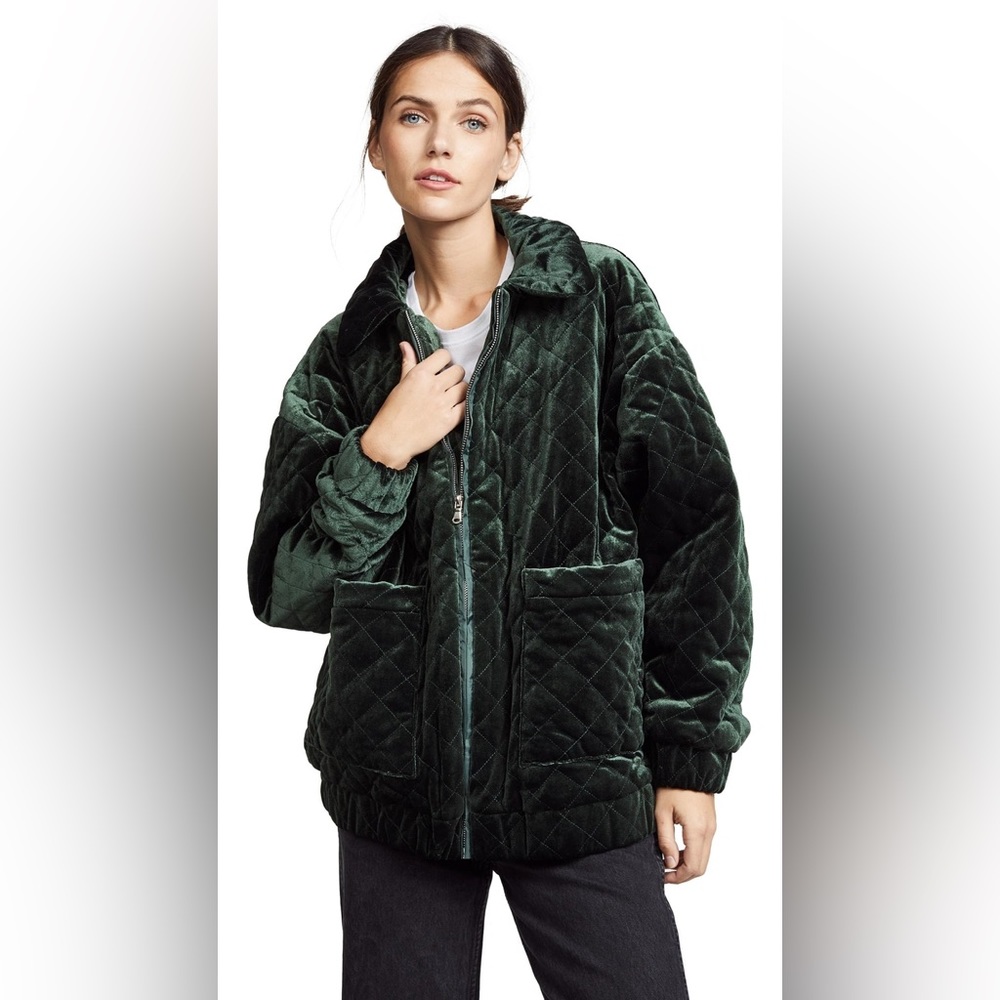I.AM.GIA Contraband Velvet Jacket in Quilted Green